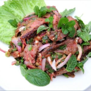 num tok (thai grilled meat salad)